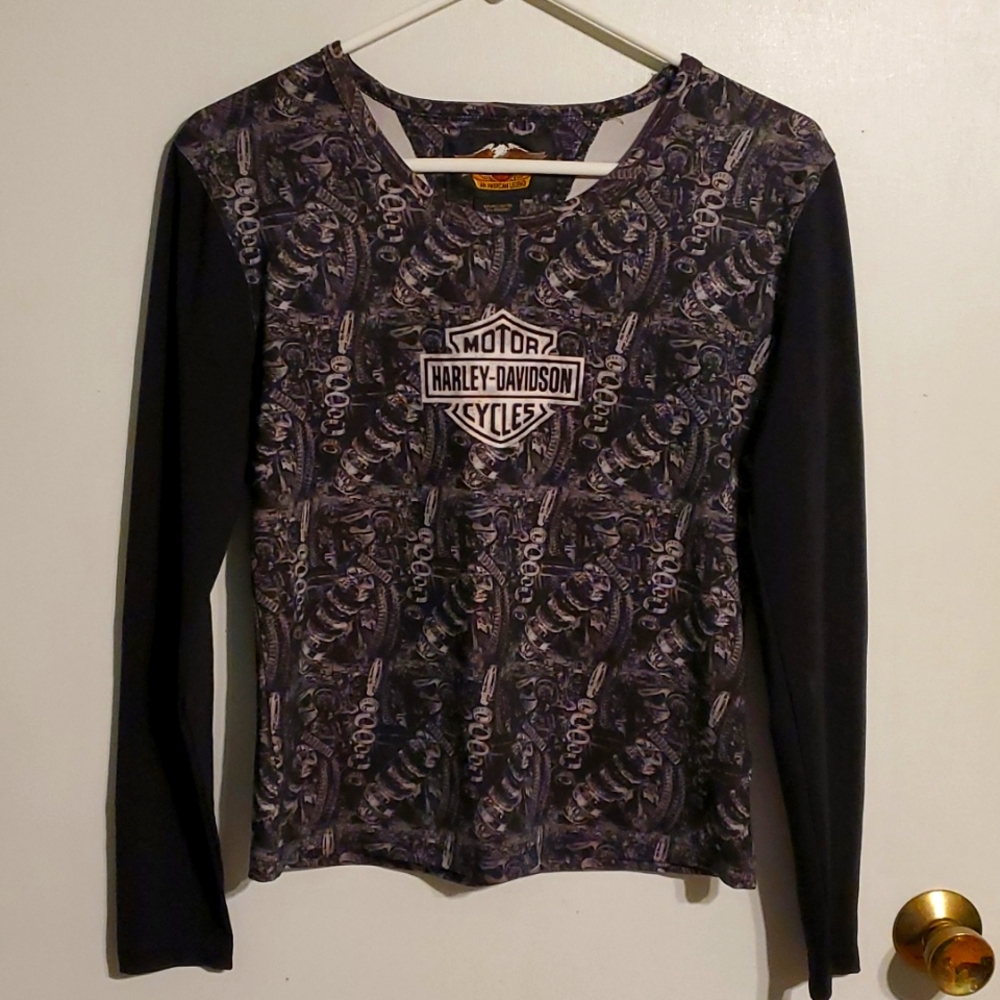 Harley-Davidson women's S black and grey long  sleeve shirt